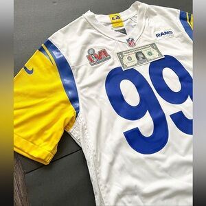 NWOT #99 Nike Aaron Donald White Los Angeles Rams Super Bowl LVI Jersey